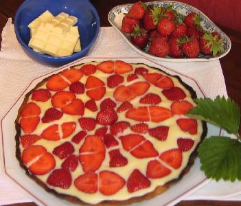Recette de fraises, tarte chocolat blanc et fraises, Ferme du Perré, Escalavolles Lurey, Marne, 51